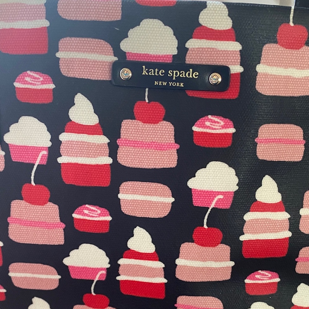 Kate Spade Black and Pink Cake Print Tote - Picture 2 of 6